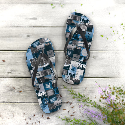 Coldplay Sunrise Sunset Collage Flip Flops