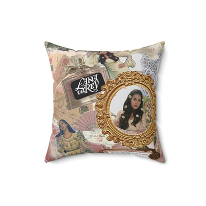 Lana Del Rey Victorian Collage Spun Polyester Square Pillow