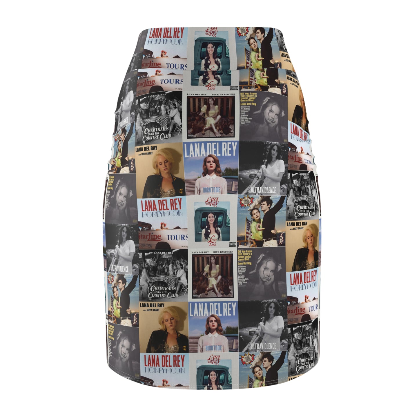 Lana Del Rey Album Cover Collage Women's Pencil Skirt