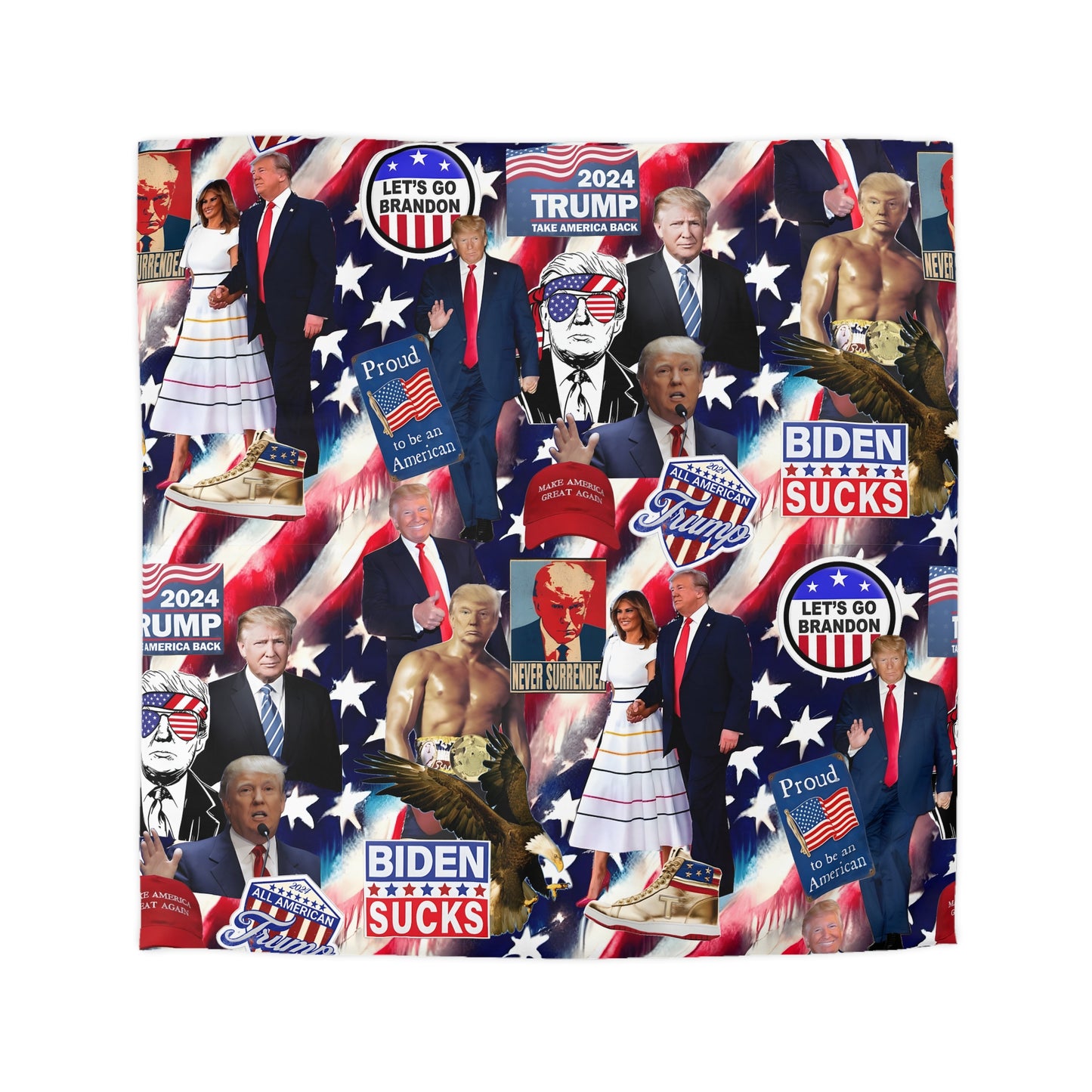 Donald Trump 2024 MAGA Montage Microfiber Duvet Cover