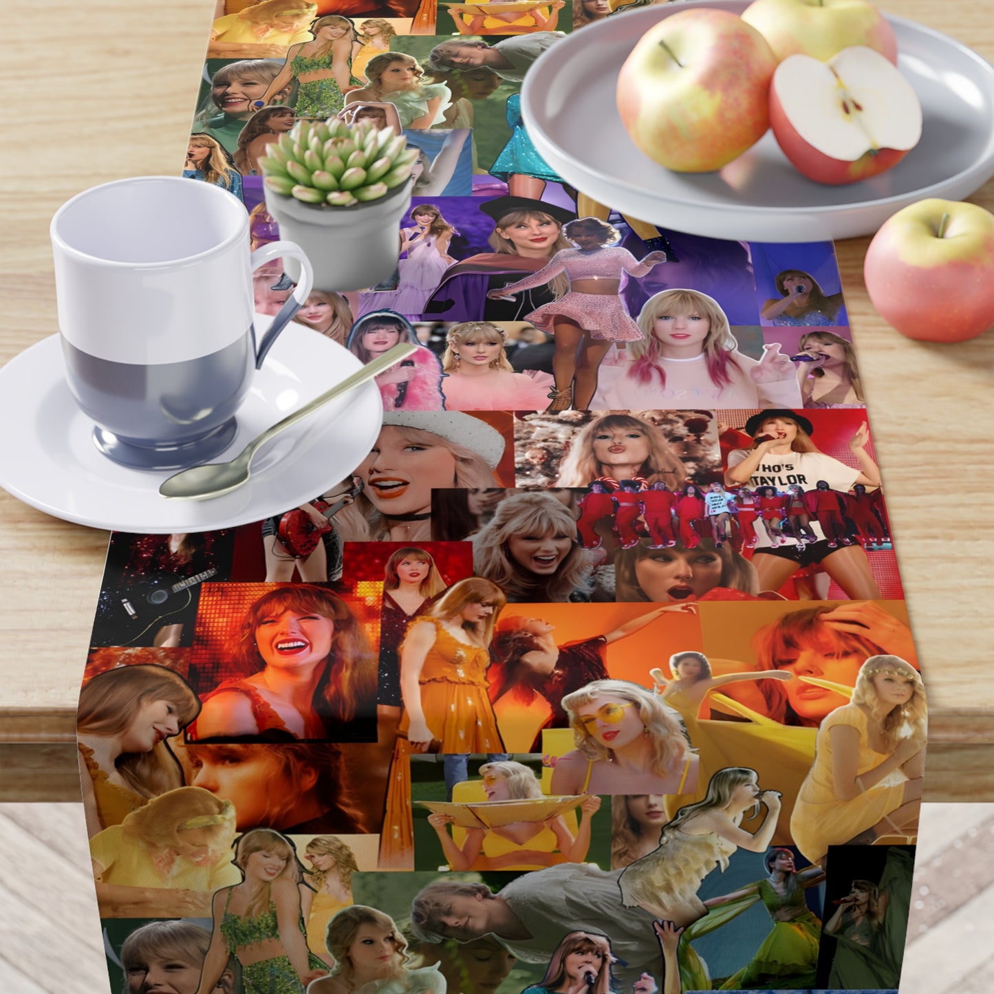 Taylor Swift Rainbow Photo Collage Table Runner