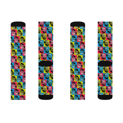 Drake Colored Checker Faces Tube Socks