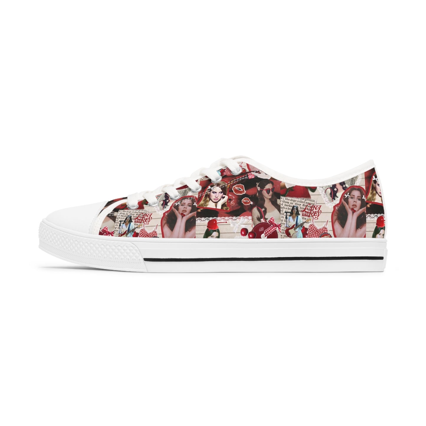 Lana Del Rey Cherry Coke Collage Women's Low Top Sneakers