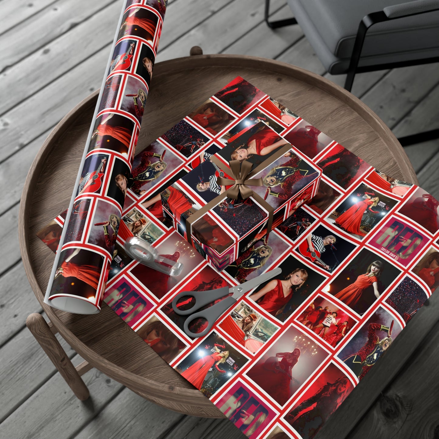 Taylor Swift Red Era Collage Gift Wrap Paper