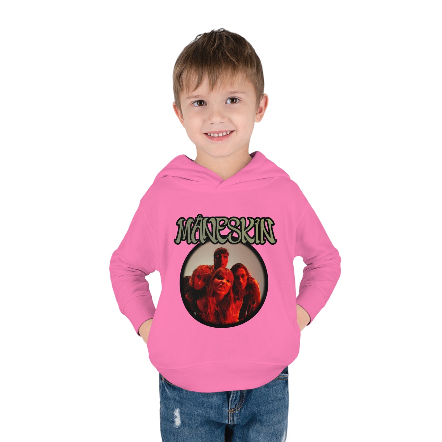 Måneskin Circular Group Photo Toddler Pullover Fleece Hoodie