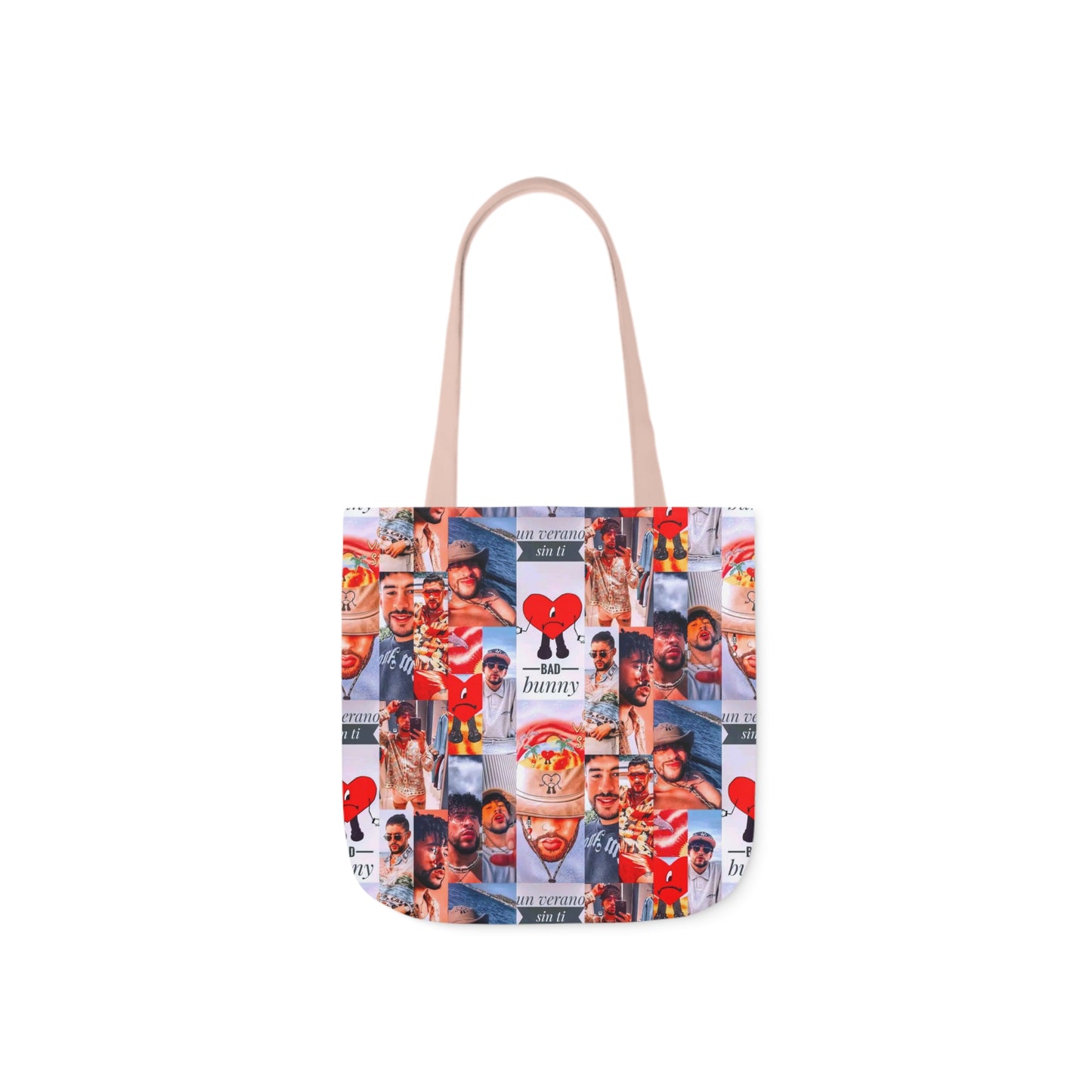 Bad Bunny Un Verano Sin Ti Photo Collage Polyester Canvas Tote Bag