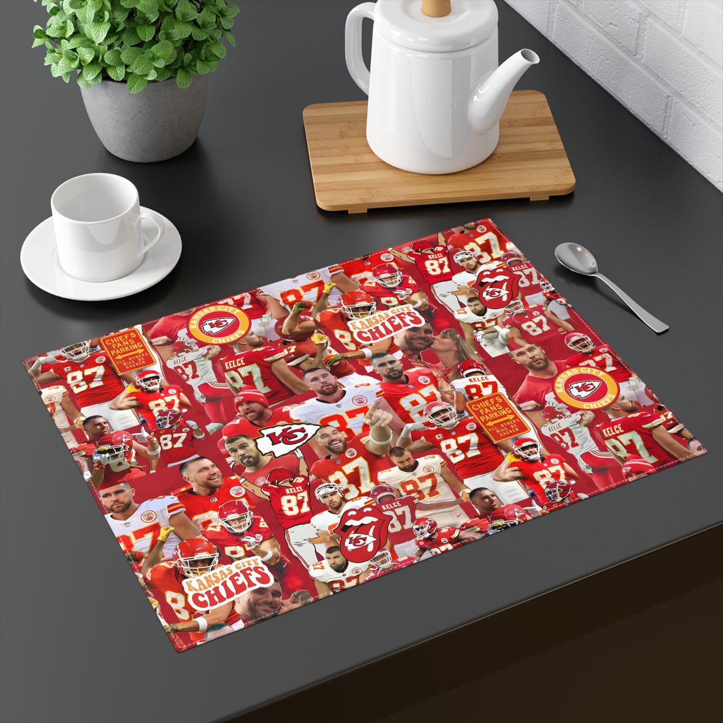 Travis Kelce Chiefs Red Collage Placemat