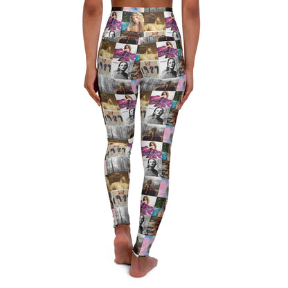 Taylor Swift Album Art Collage Pattern High Waisted Yoga Leggings