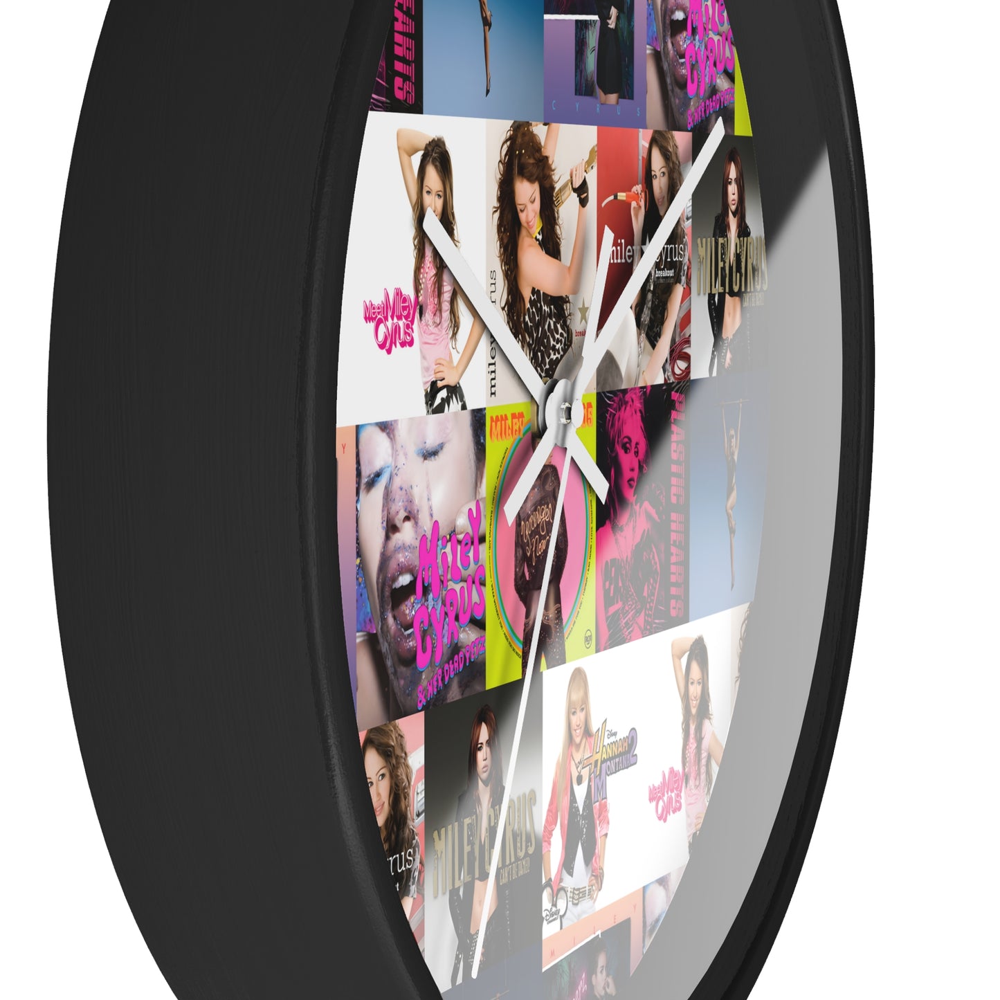 Miley Cyrus Album Cover Collage Round Wall Clock