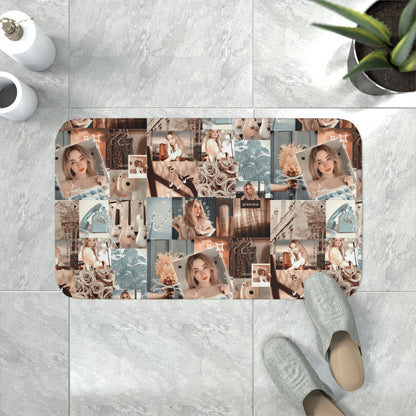 Sabrina Carpenter Peachy Princess Collage Memory Foam Bath Mat