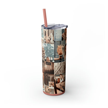 Sabrina Carpenter Peachy Princess Collage Skinny Tumbler with Straw