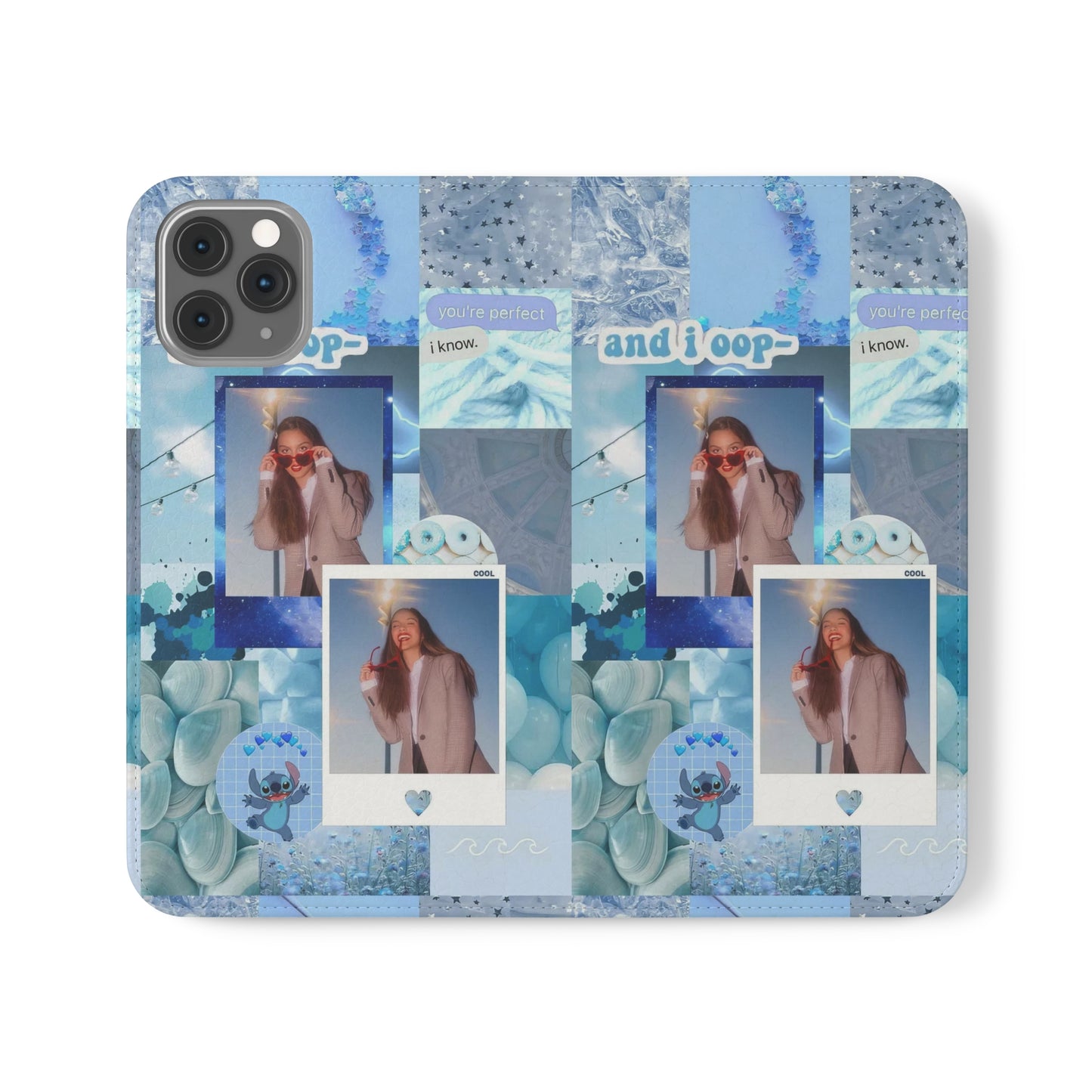 Olivia Rodrigo Light Blue Aesthetic Collage Phone Flip Case