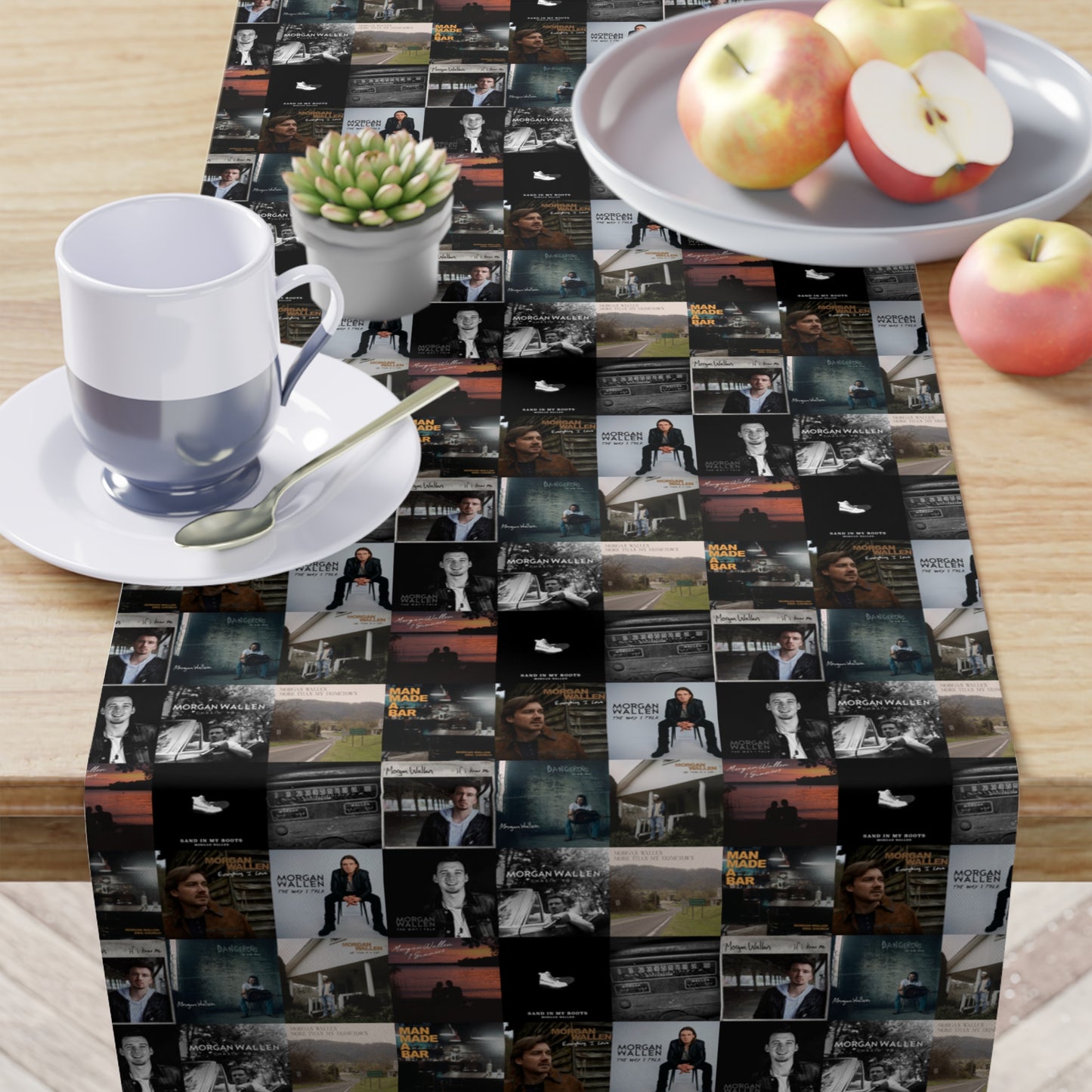 Morgan Wallen Album Cover Collage Table Runner