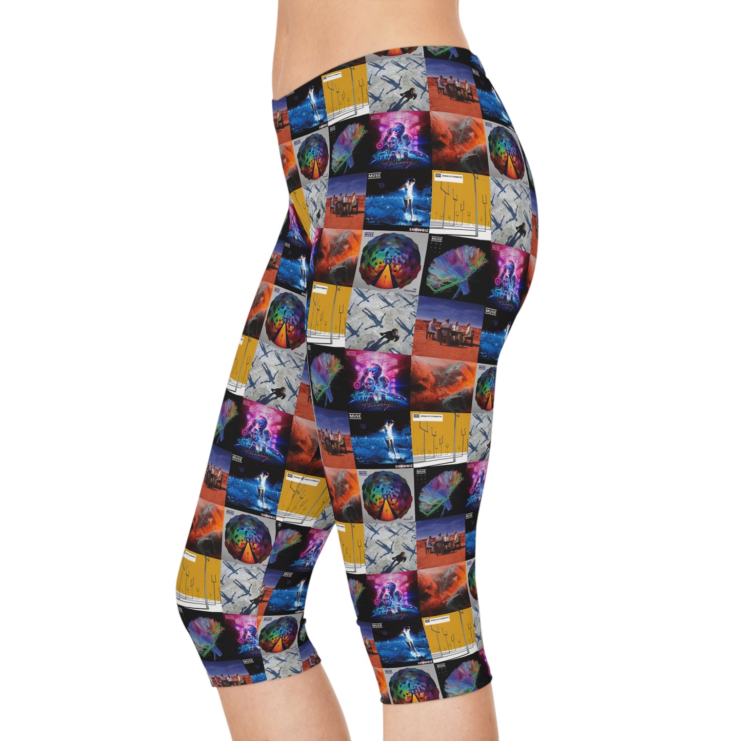 Muse Album Cover Collage Women's Capri Leggings