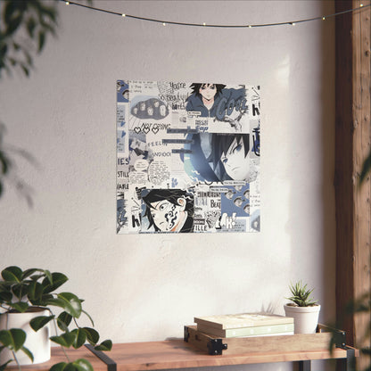 Demon Slayer Giyu Aesthetic Collage Matte Vertical Poster