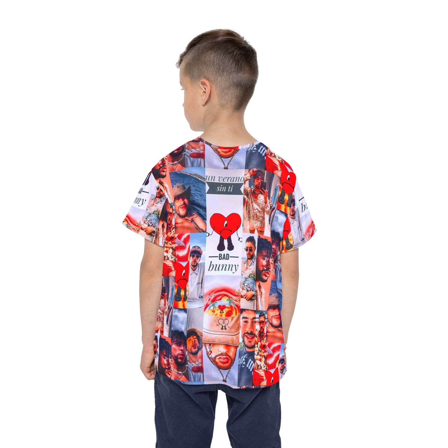 Bad Bunny Un Verano Sin Ti Photo Collage Kids Sports Jersey