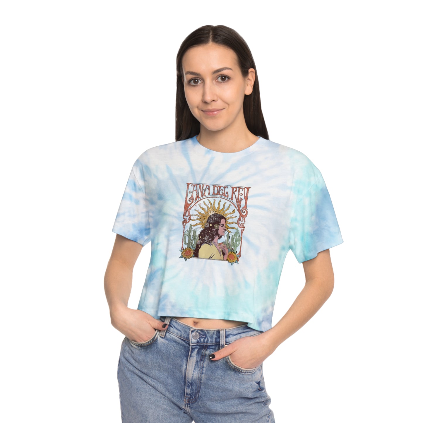 Lana Del Rey Vintage Artwork Women's Tie-Dye Crop Tee