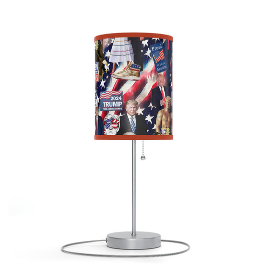 Donald Trump 2024 MAGA Montage Lamp on a Stand