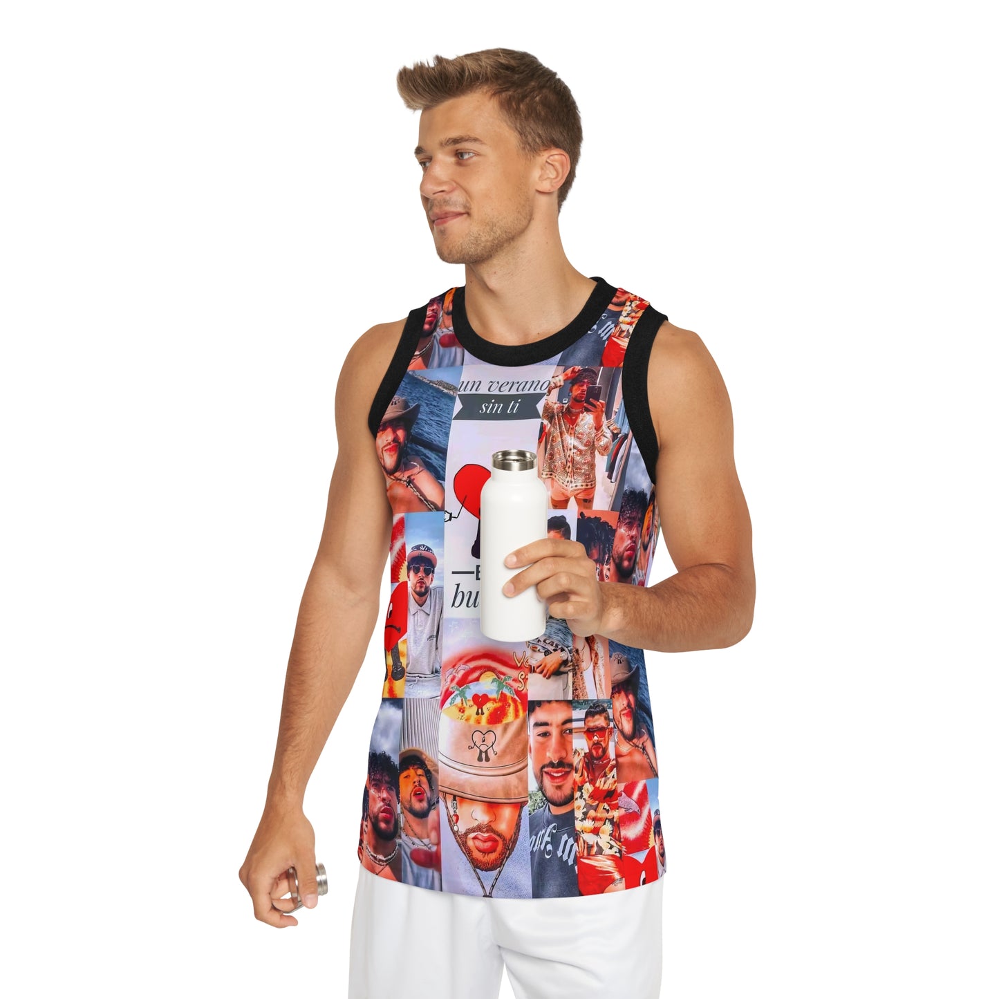 Bad Bunny Un Verano Sin Ti Photo Collage Unisex Basketball Jersey