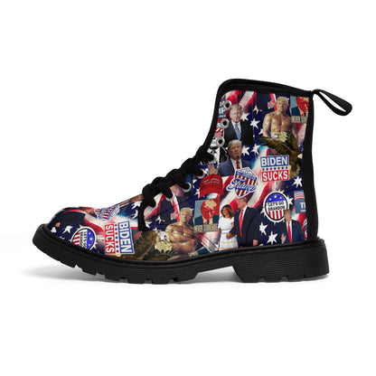 Donald Trump 2024 MAGA Montage Men's Canvas Boots