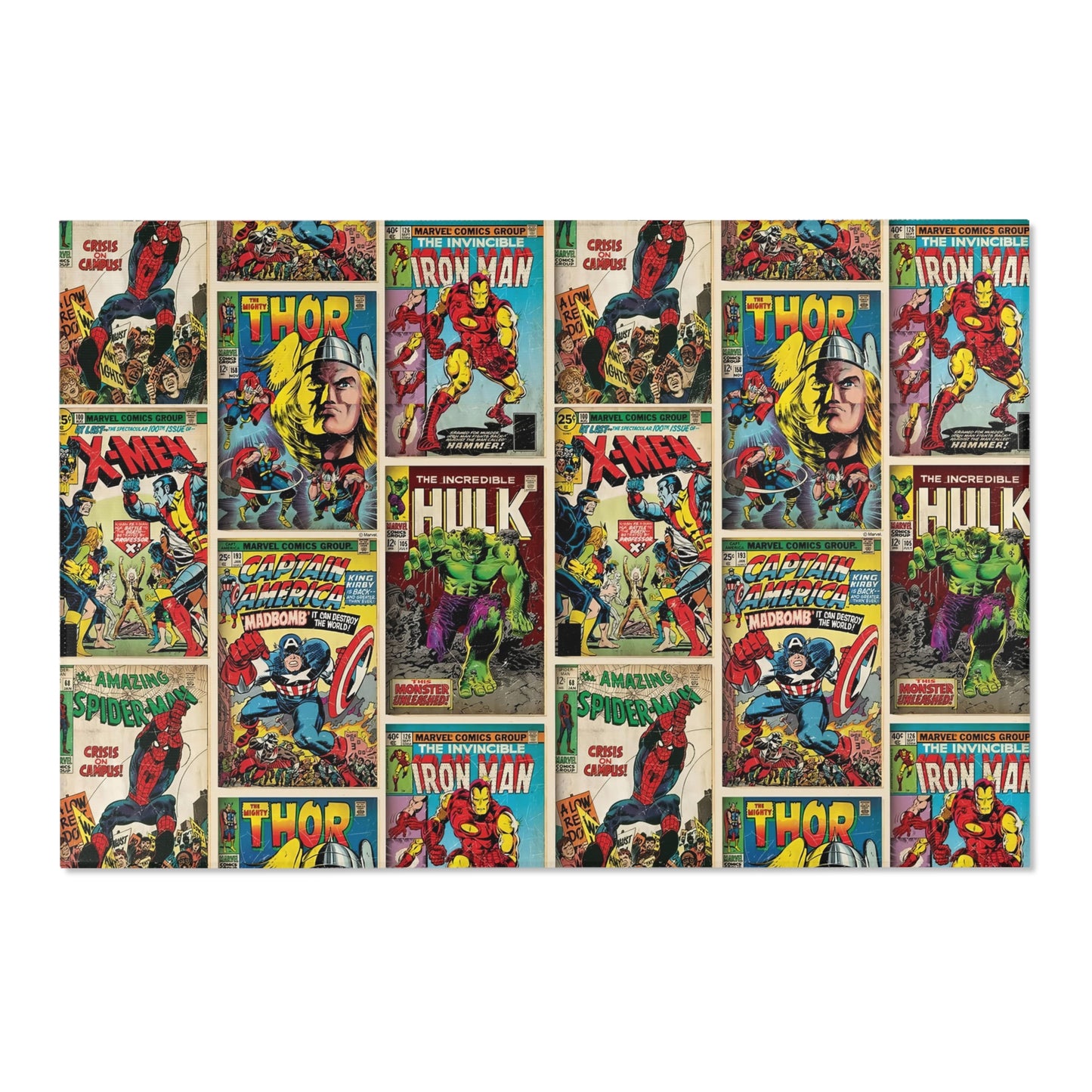 Marvel Comic Book Cover Collage Area Rug