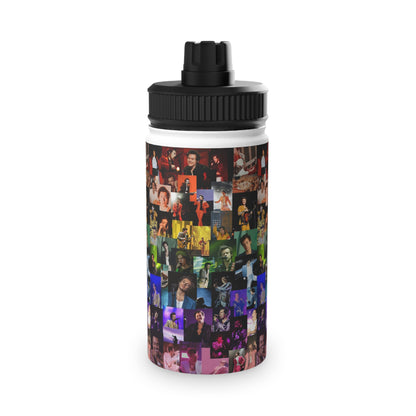 Harry Styles Rainbow Photo Collage Stainless Steel Sports Lid Water Bottle