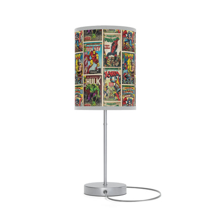 Marvel Comic Book Cover Collage Lamp on a Stand