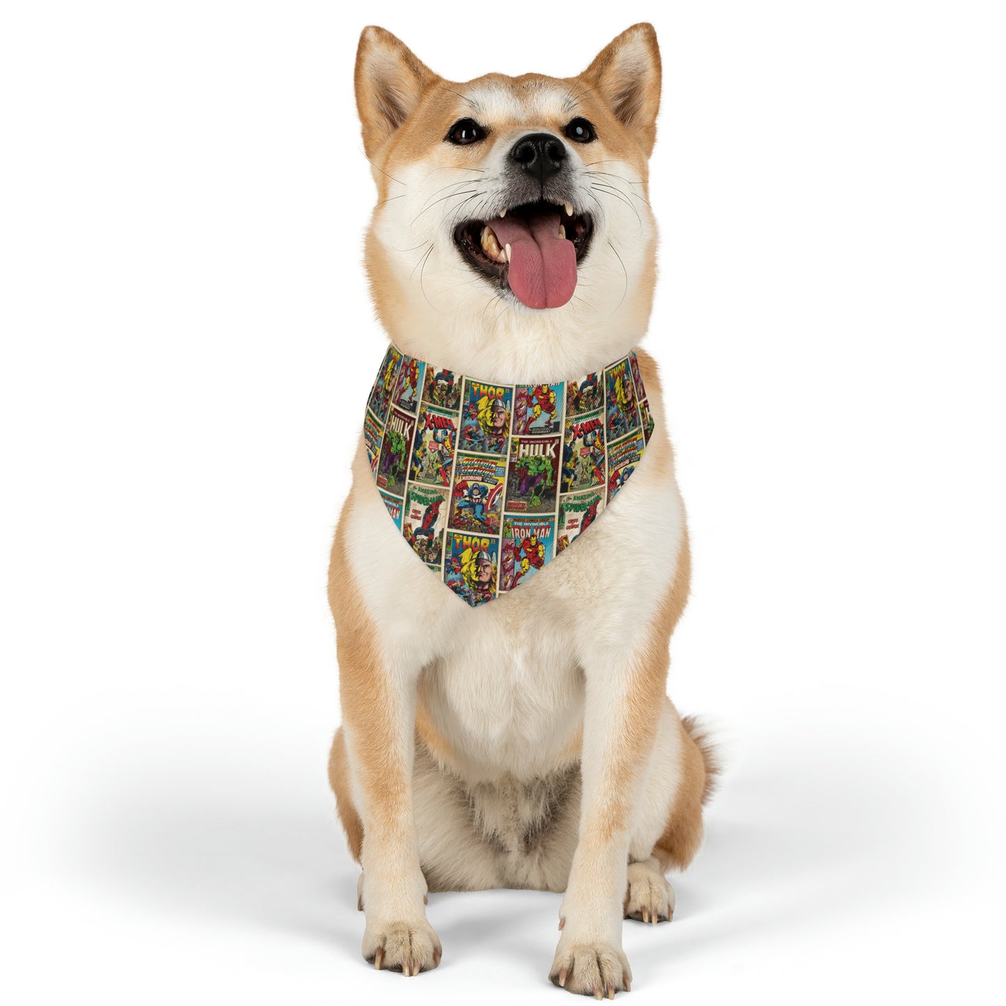 Marvel Comic Book Cover Collage Pet Bandana Collar