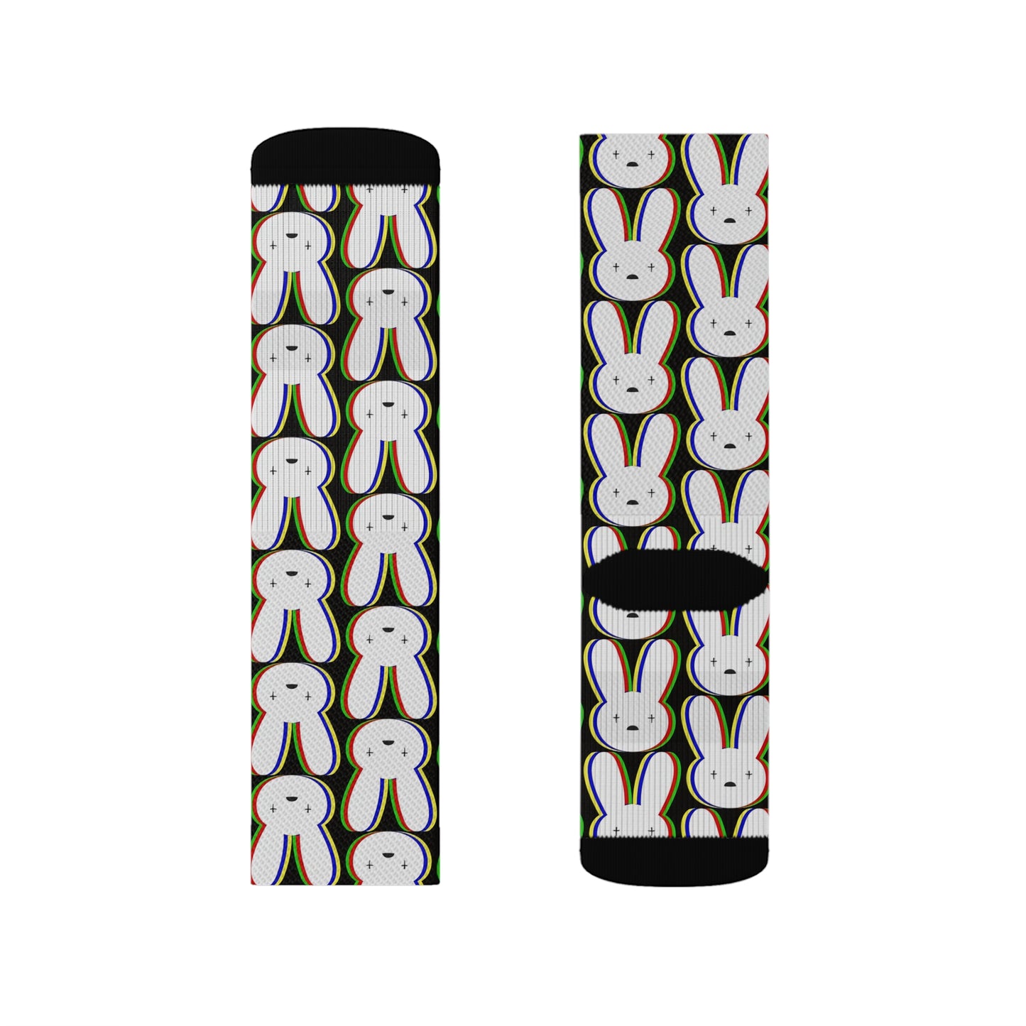 Bad Bunny Logo Pattern Tube Socks