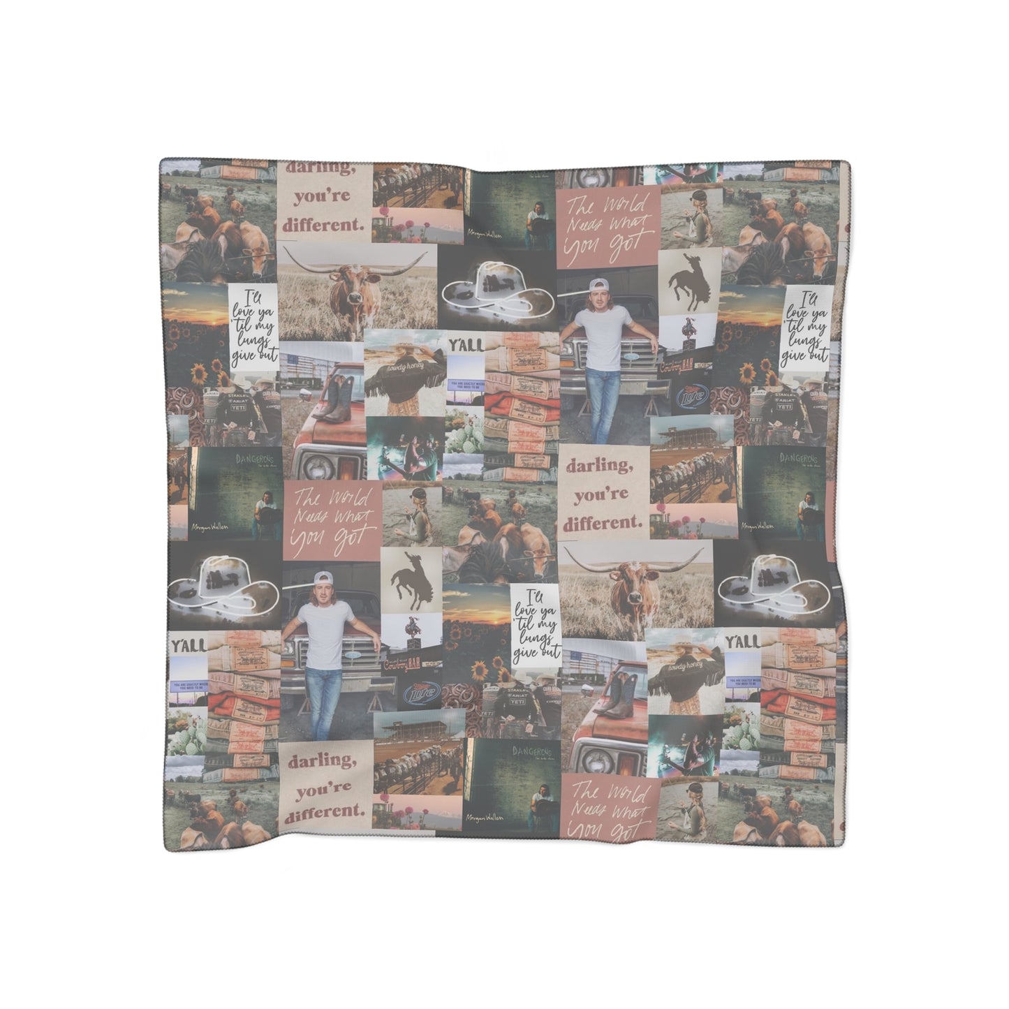 Morgan Wallen Darling You're Different Collage Polyester Scarf