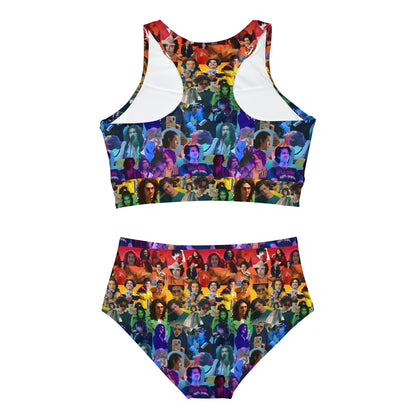 Conan Grey Rainbow Photo Collage Sporty Bikini Set