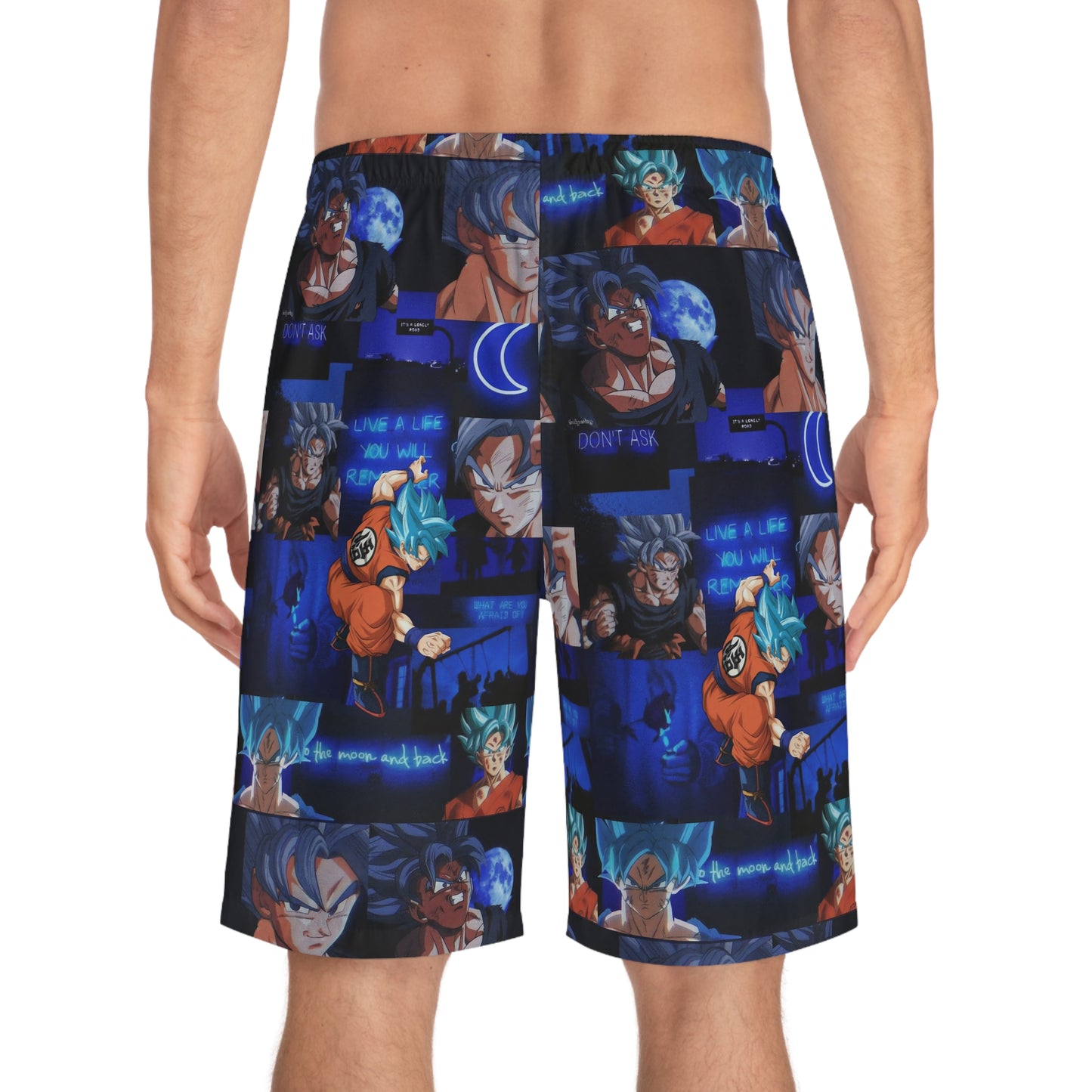 Dragon Ball Z Saiyan Moonlight Collage Men's Board Shorts