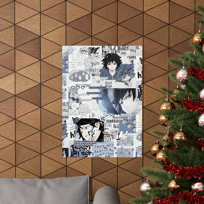 Demon Slayer Giyu Aesthetic Collage Matte Vertical Poster