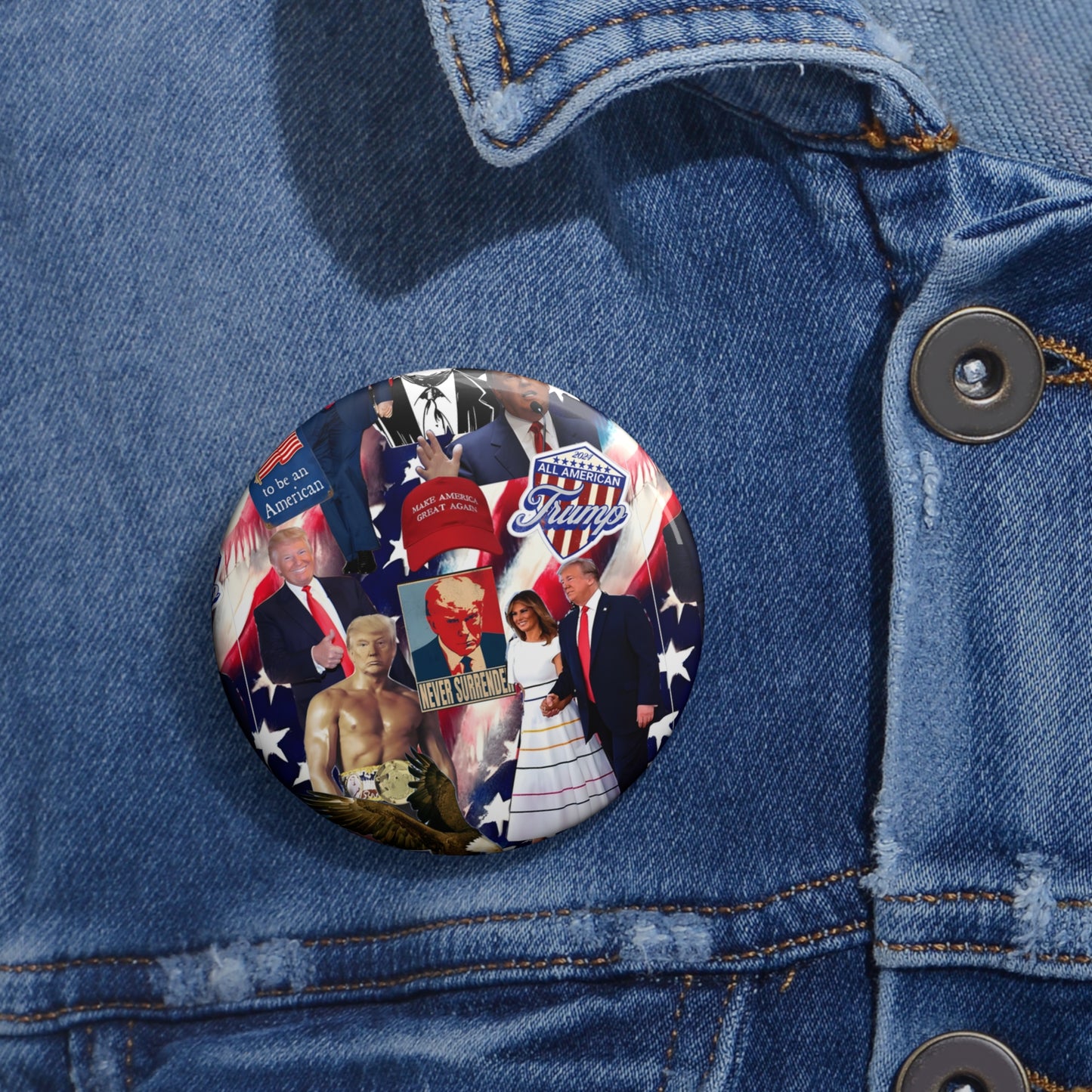 Donald Trump 2024 MAGA Montage Custom Pin Buttons