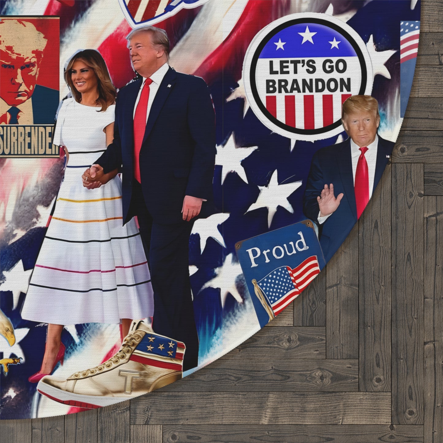 Donald Trump 2024 MAGA Montage Round Rug