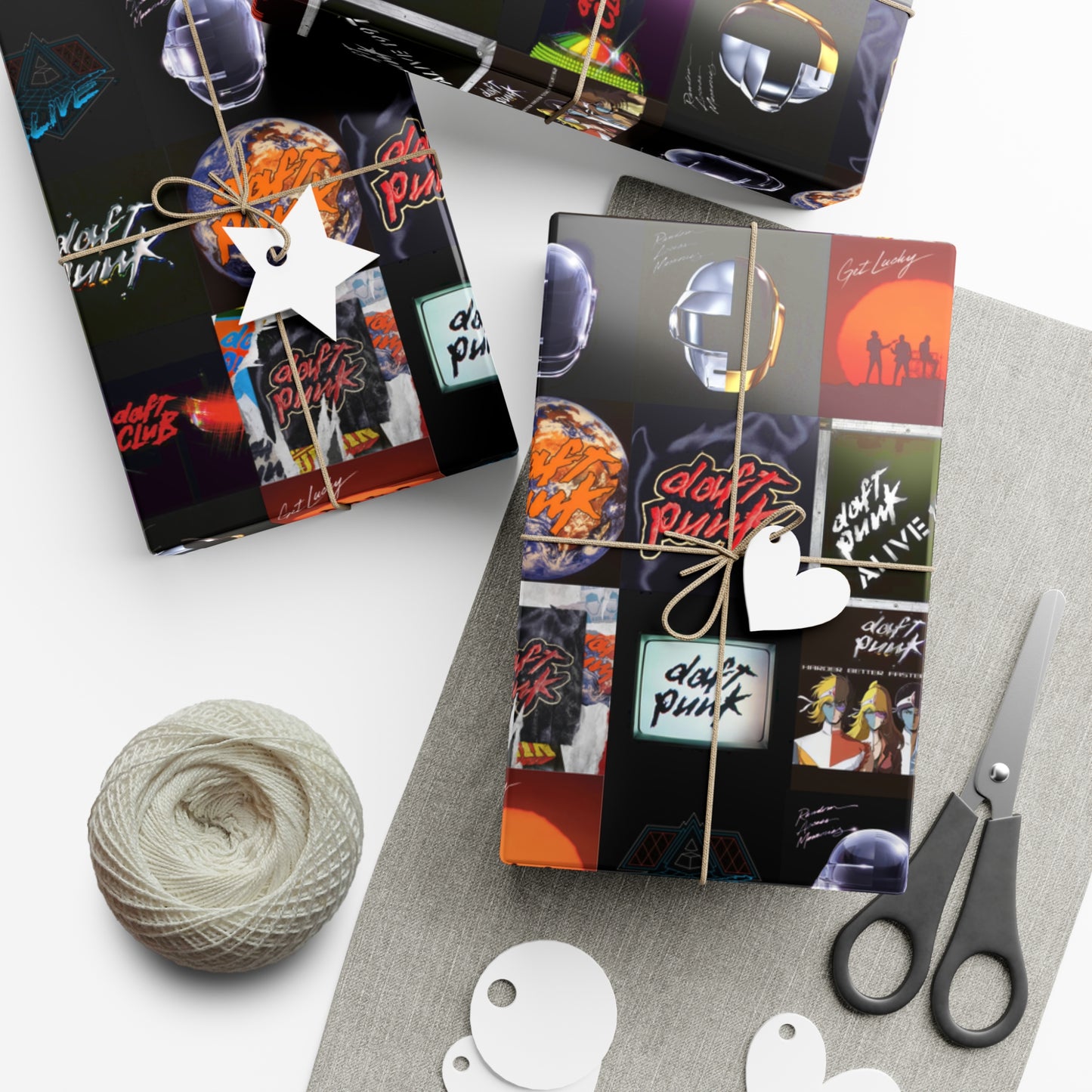 Daft Punk Album Cover Art Collage Gift Wrap Paper