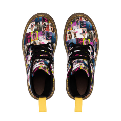 Miley Cyrus Album Cover Collage Women's Canvas Boots