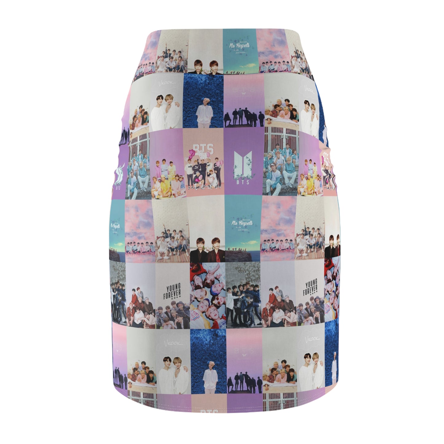 BTS Pastel Aesthetic Collage Women's Pencil Skirt