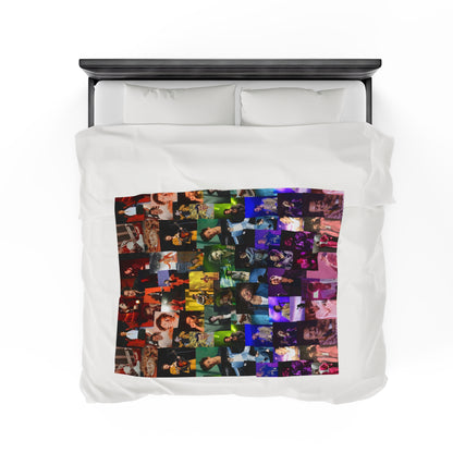 Harry Styles Rainbow Photo Collage Velveteen Plush Blanket