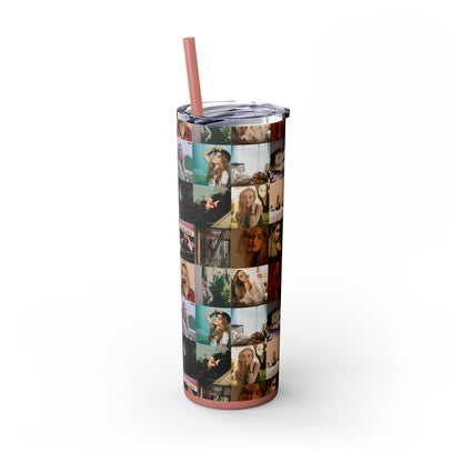 Sabrina Carpenter Album Cover Collage Skinny Tumbler with Straw