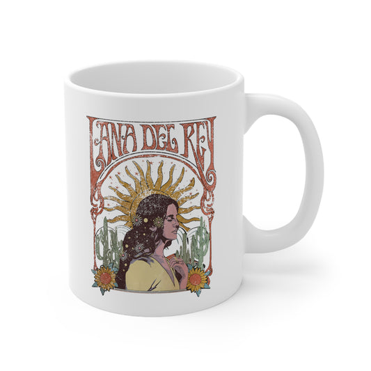 Lana Del Rey Vintage Artwork White Ceramic Mug