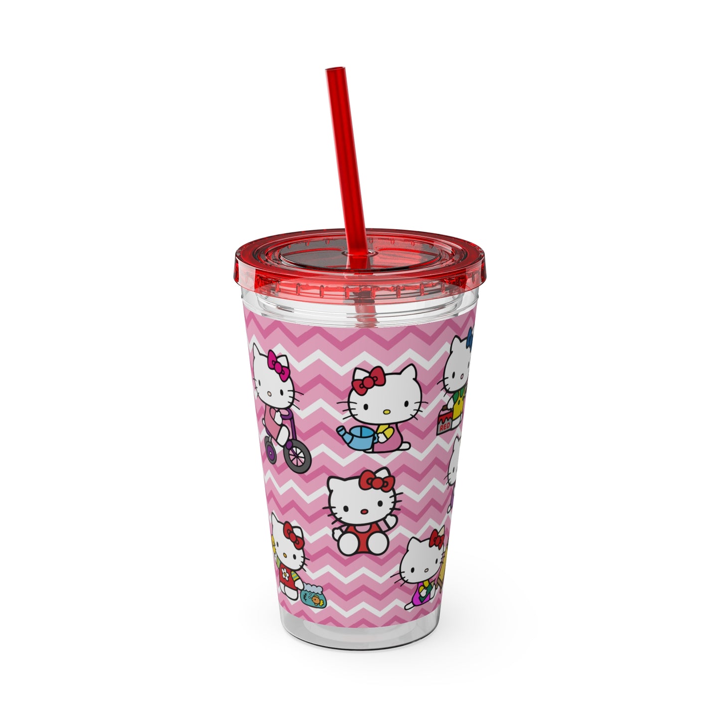 Hello Kitty Playtime Collage Sunsplash Tumbler with Straw