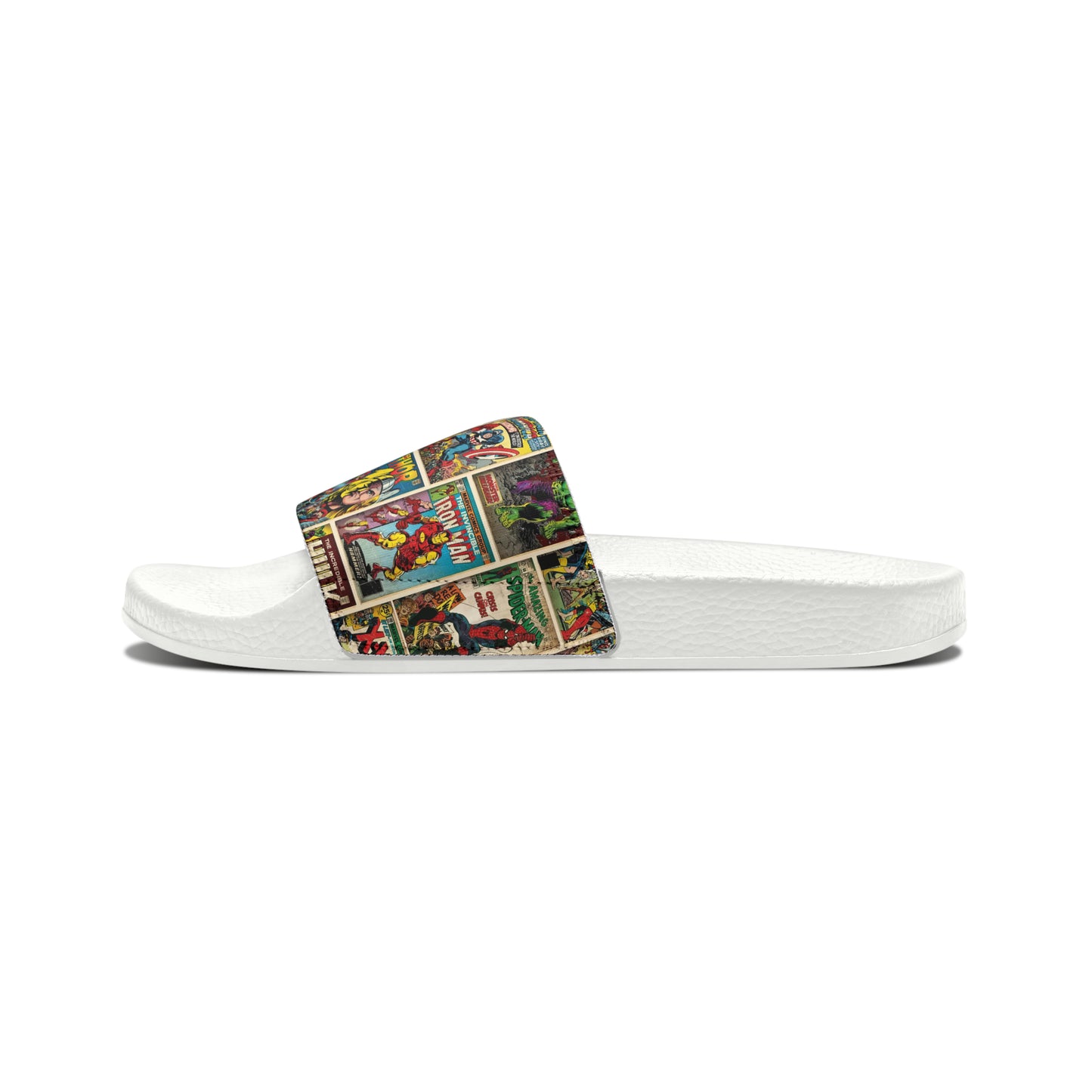 Marvel Comic Book Cover Collage Men's Slide Sandals