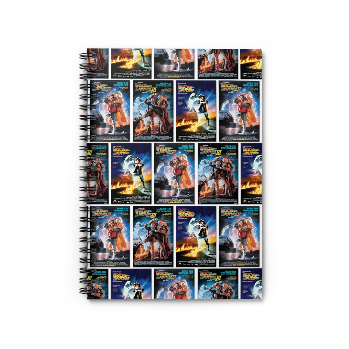 Back To The Future Movie Posters Collage Ruled Line Spiral Notebook