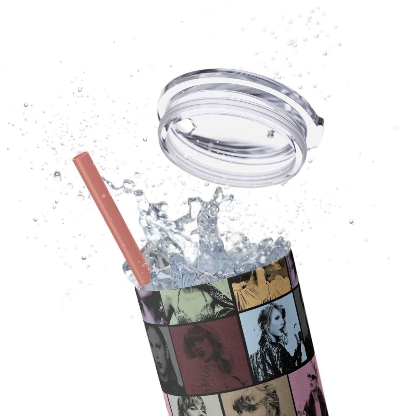 Taylor Swift Eras Collage Skinny Tumbler with Straw