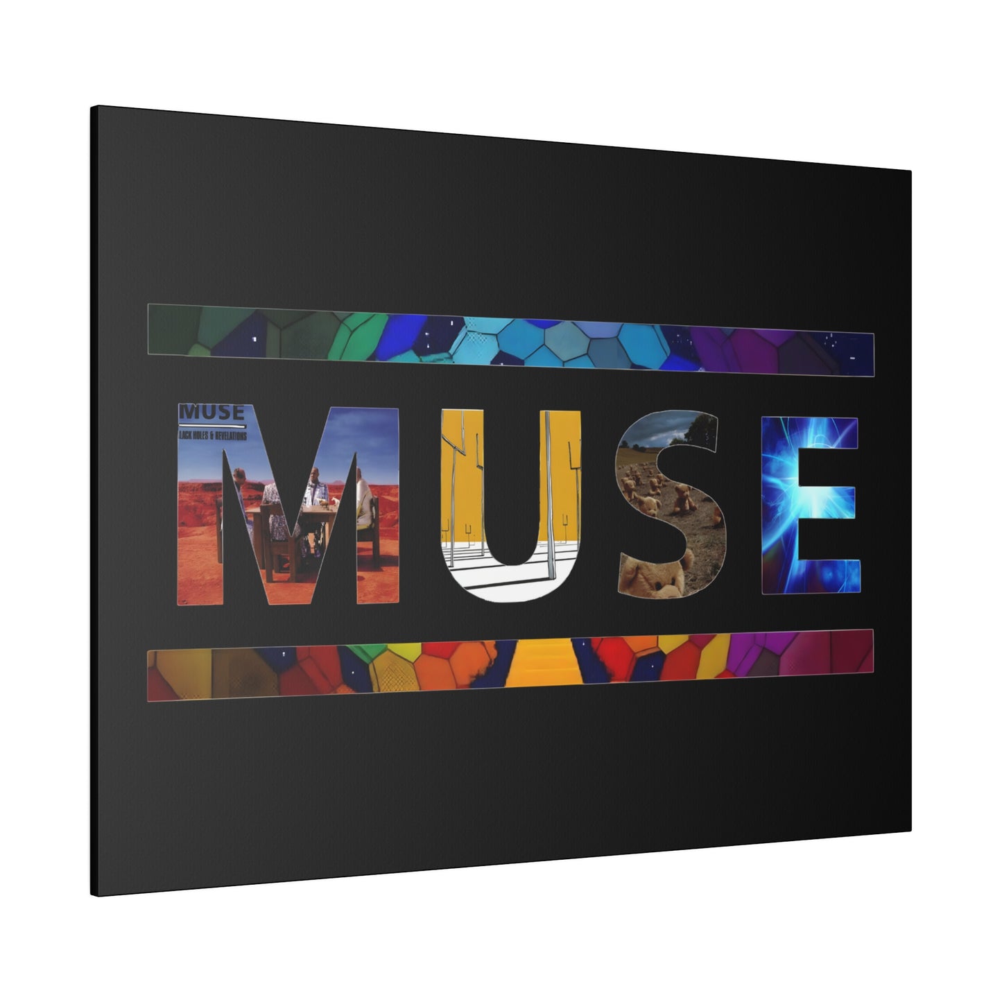 Muse Album Art Letters Thin Matte Stretched Canvas