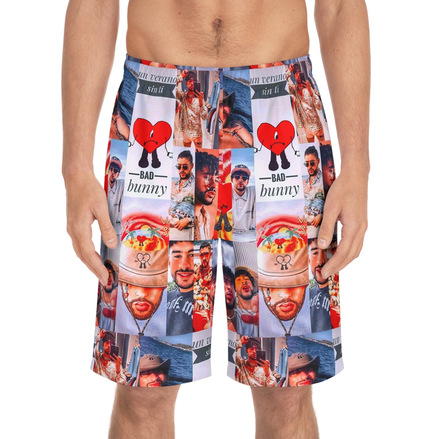 Bad Bunny Un Verano Sin Ti Photo Collage Men's Board Shorts