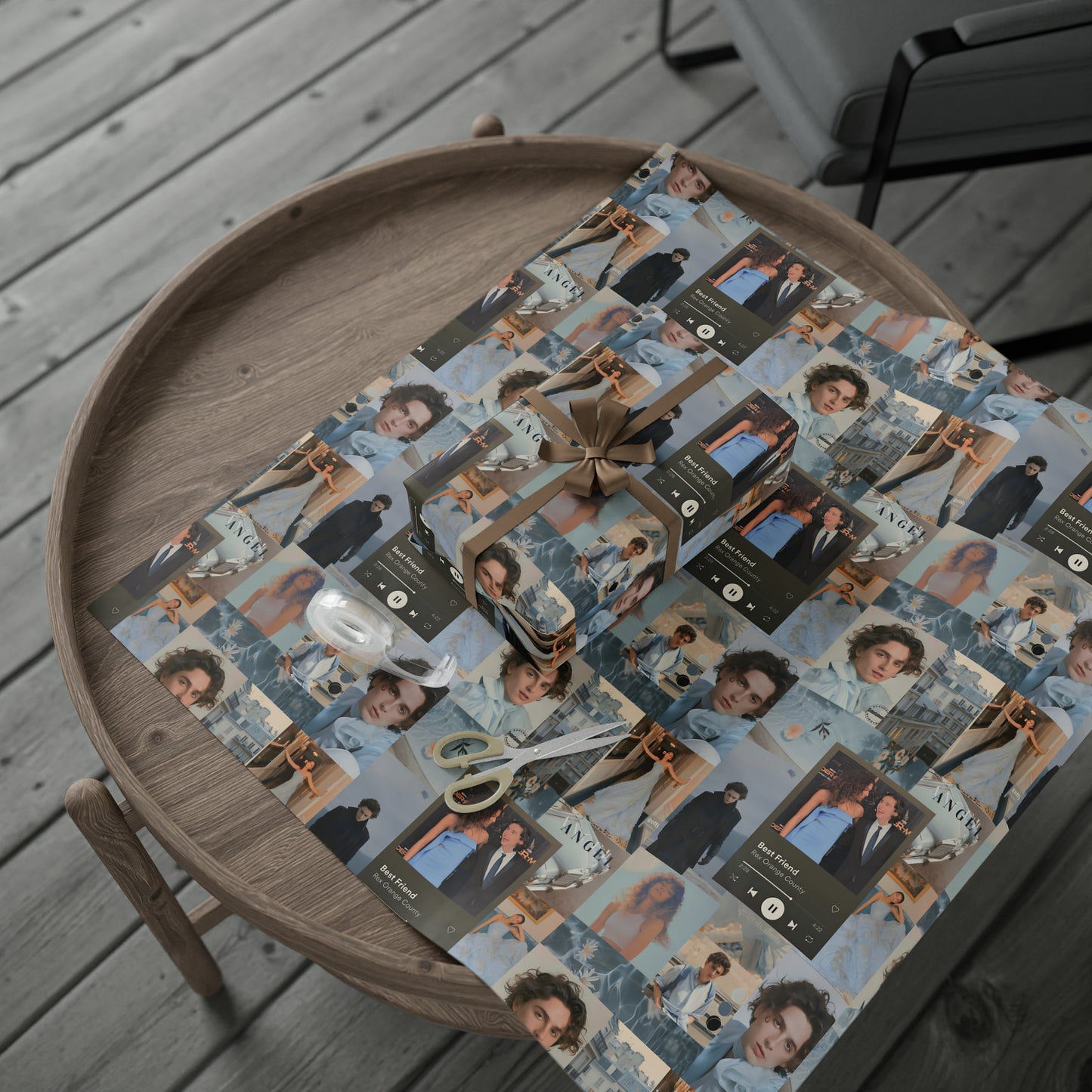 Timothee Chalamet And Zendaya Best Friend Collage Gift Wrapping Paper