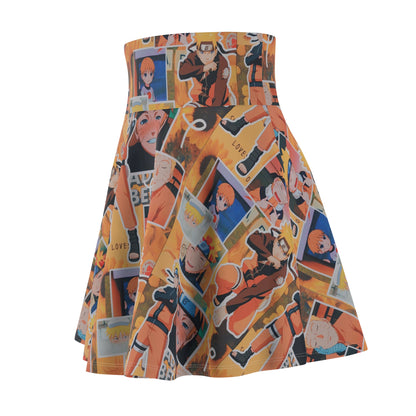 Naruto Uzumaki Sunflower Blaze Collage Women's Skater Skirt