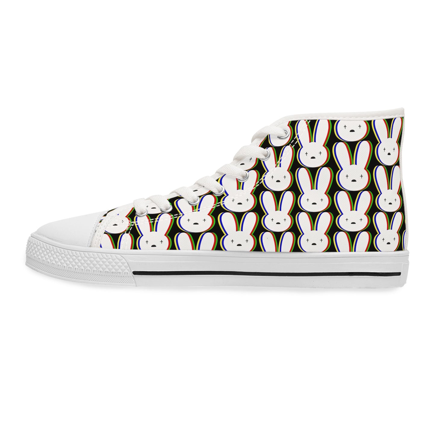 Bad Bunny Logo Pattern Women's High Top Sneakers